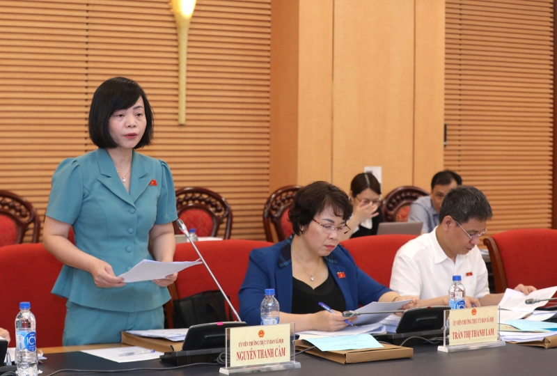 Ủy viên Thường trực Ủy ban Xã hội Nguyễn Thanh Cầm phát biểu
