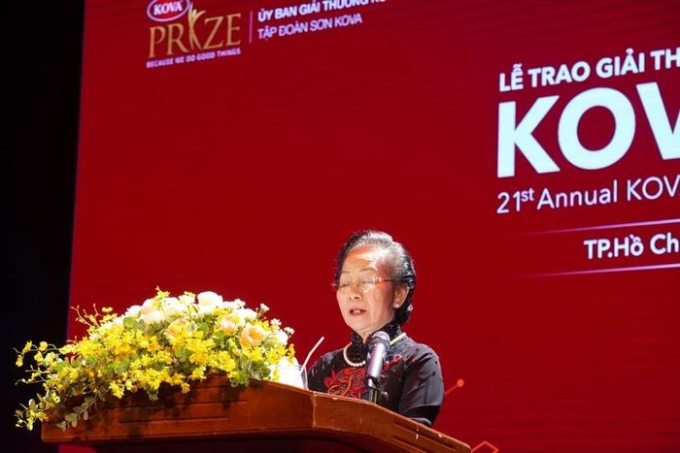 Nguyên Phó Chủ tịch nước Nguyễn Thị Doan phát biểu tại buổi lễ